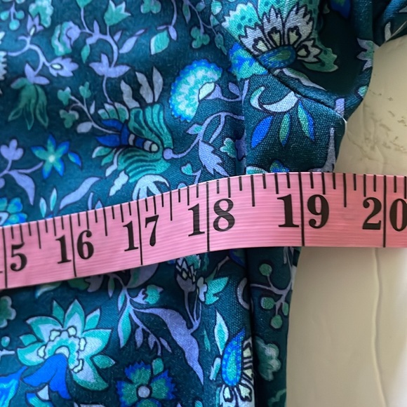 Lands End Floral Scoop Neck Long Sleeve A-Line Dress Size Medium - Picture 9 of 10